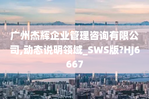 广州杰辉企业管理咨询有限公司,动态说明领域_SWS版?HJ6667