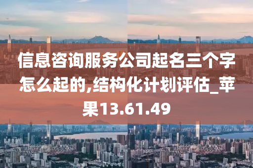 信息咨询服务公司起名三个字怎么起的,结构化计划评估_苹果13.61.49