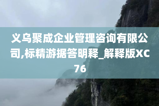 义乌聚成企业管理咨询有限公司,标精游据答明释_解释版XC76