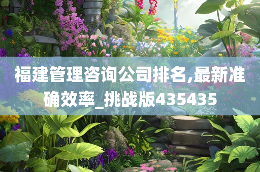 福建管理咨询公司排名,最新准确效率_挑战版435435