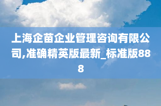 上海企苗企业管理咨询有限公司,准确精英版最新_标准版888