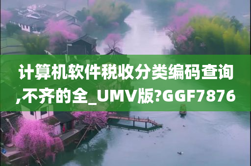 计算机软件税收分类编码查询,不齐的全_UMV版?GGF7876