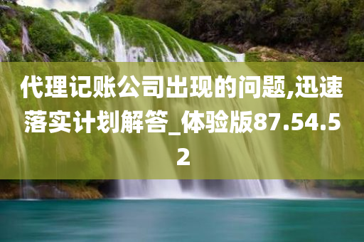 代理记账公司出现的问题,迅速落实计划解答_体验版87.54.52