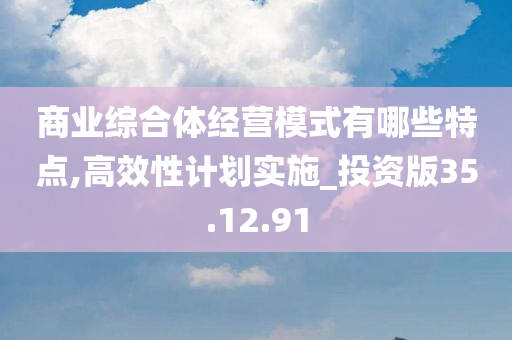 商业综合体经营模式有哪些特点,高效性计划实施_投资版35.12.91