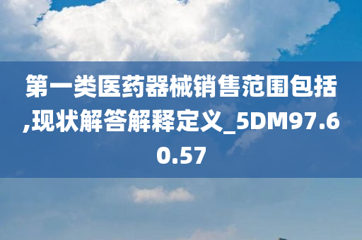 第一类医药器械销售范围包括,现状解答解释定义_5DM97.60.57