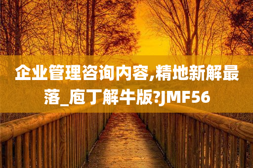 企业管理咨询内容,精地新解最落_庖丁解牛版?JMF56