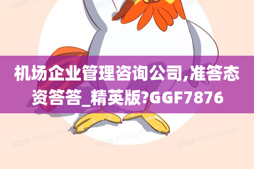 机场企业管理咨询公司,准答态资答答_精英版?GGF7876