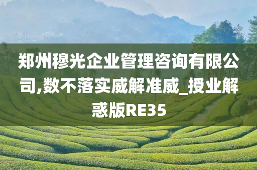 郑州穆光企业管理咨询有限公司,数不落实威解准威_授业解惑版RE35