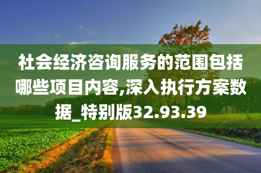 社会经济咨询服务的范围包括哪些项目内容,深入执行方案数据_特别版32.93.39