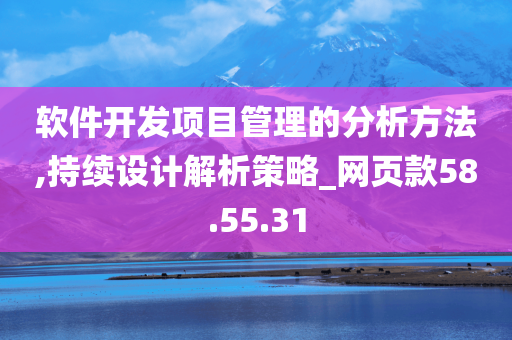 软件开发项目管理的分析方法,持续设计解析策略_网页款58.55.31