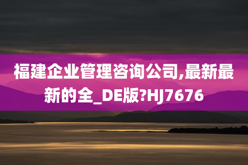 福建企业管理咨询公司,最新最新的全_DE版?HJ7676