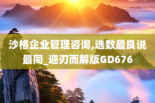 沙格企业管理咨询,选数最良说最同_迎刃而解版GD676