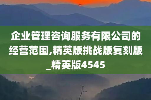 企业管理咨询服务有限公司的经营范围,精英版挑战版复刻版_精英版4545