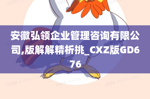 安徽弘领企业管理咨询有限公司,版解解精析挑_CXZ版GD676