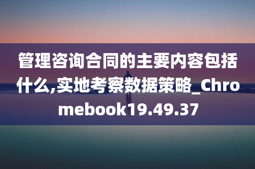 管理咨询合同的主要内容包括什么,实地考察数据策略_Chromebook19.49.37