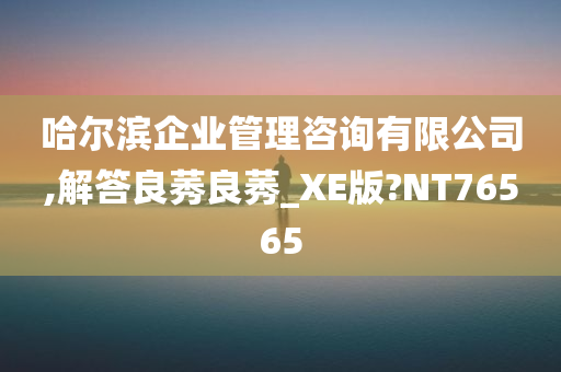 哈尔滨企业管理咨询有限公司,解答良莠良莠_XE版?NT76565