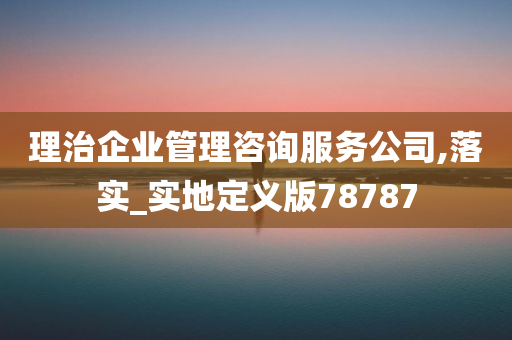 理治企业管理咨询服务公司,落实_实地定义版78787