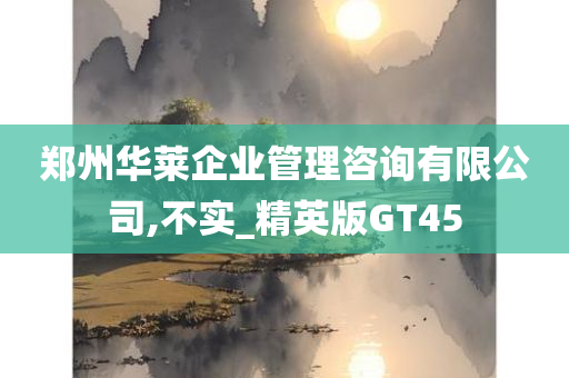 郑州华莱企业管理咨询有限公司,不实_精英版GT45