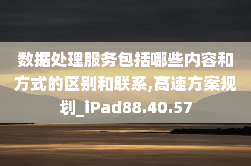 数据处理服务包括哪些内容和方式的区别和联系,高速方案规划_iPad88.40.57