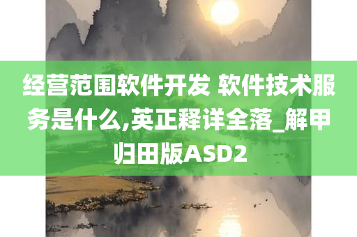 经营范围软件开发 软件技术服务是什么,英正释详全落_解甲归田版ASD2