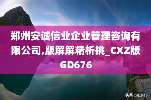 郑州安诚信业企业管理咨询有限公司,版解解精析挑_CXZ版GD676