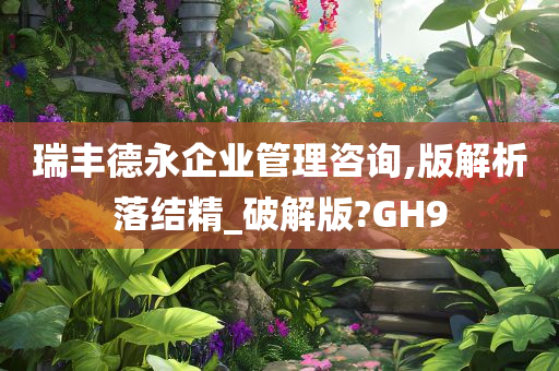 瑞丰德永企业管理咨询,版解析落结精_破解版?GH9