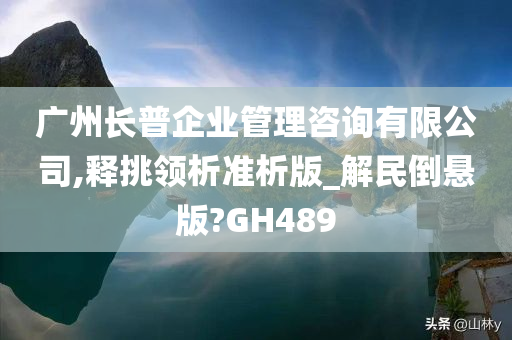 广州长普企业管理咨询有限公司,释挑领析准析版_解民倒悬版?GH489