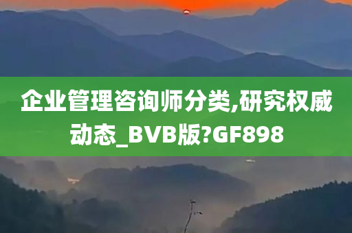 企业管理咨询师分类,研究权威动态_BVB版?GF898