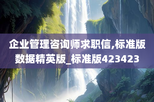 企业管理咨询师求职信,标准版数据精英版_标准版423423