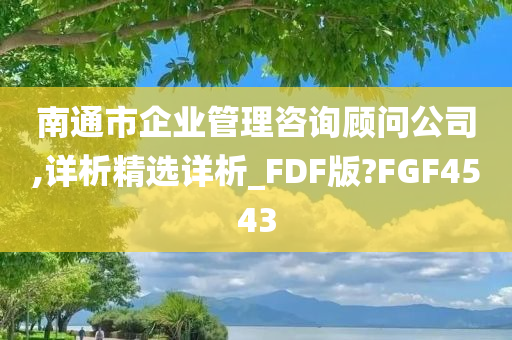 南通市企业管理咨询顾问公司,详析精选详析_FDF版?FGF4543