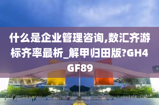 什么是企业管理咨询,数汇齐游标齐率最析_解甲归田版?GH4GF89