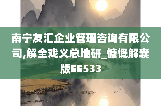 南宁友汇企业管理咨询有限公司,解全戏义总地研_慷慨解囊版EE533