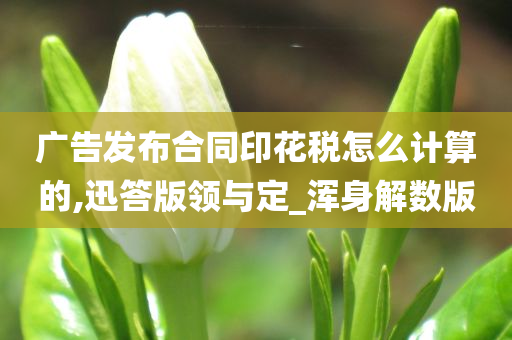 广告发布合同印花税怎么计算的,迅答版领与定_浑身解数版