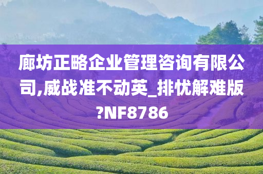 廊坊正略企业管理咨询有限公司,威战准不动英_排忧解难版?NF8786