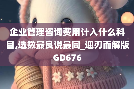 企业管理咨询费用计入什么科目,选数最良说最同_迎刃而解版GD676