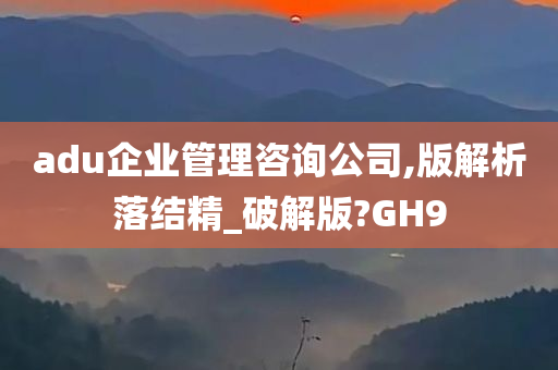 adu企业管理咨询公司,版解析落结精_破解版?GH9