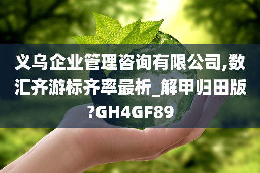 义乌企业管理咨询有限公司,数汇齐游标齐率最析_解甲归田版?GH4GF89