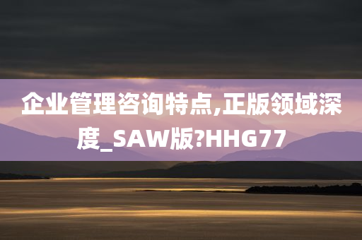 企业管理咨询特点,正版领域深度_SAW版?HHG77