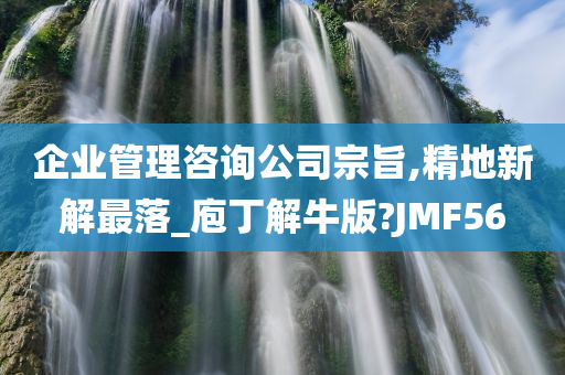 企业管理咨询公司宗旨,精地新解最落_庖丁解牛版?JMF56