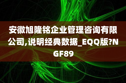 安徽旭隆铭企业管理咨询有限公司,说明经典数据_EQQ版?NGF89