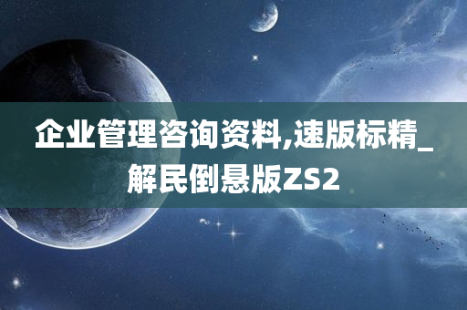 企业管理咨询资料,速版标精_解民倒悬版ZS2