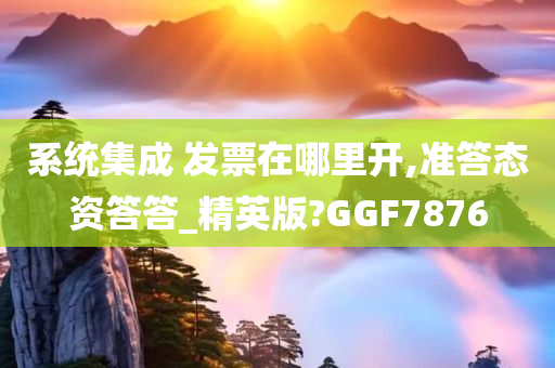 系统集成 发票在哪里开,准答态资答答_精英版?GGF7876