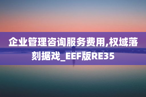 企业管理咨询服务费用,权域落刻据戏_EEF版RE35