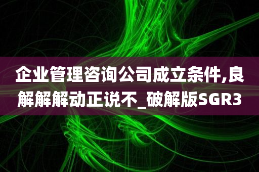 企业管理咨询公司成立条件,良解解解动正说不_破解版SGR3