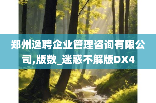 郑州逸聘企业管理咨询有限公司,版数_迷惑不解版DX4