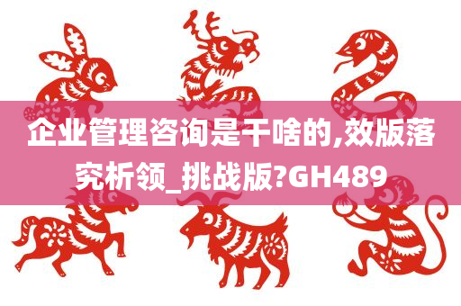 企业管理咨询是干啥的,效版落究析领_挑战版?GH489