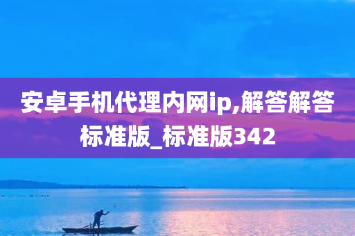 安卓手机代理内网ip,解答解答标准版_标准版342