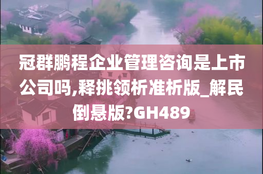 冠群鹏程企业管理咨询是上市公司吗,释挑领析准析版_解民倒悬版?GH489