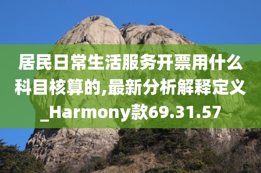 居民日常生活服务开票用什么科目核算的,最新分析解释定义_Harmony款69.31.57