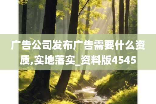 广告公司发布广告需要什么资质,实地落实_资料版4545